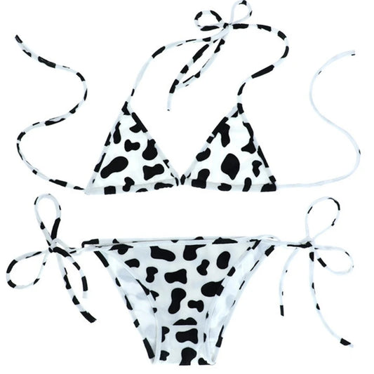 2-Piece Cow Print Bikini