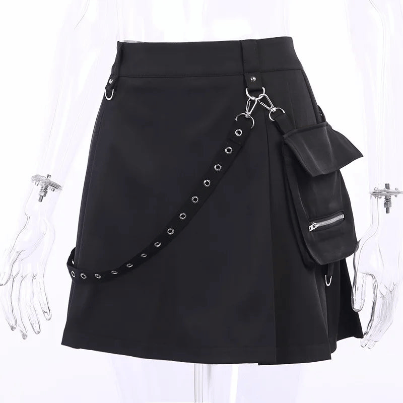 fashion black emo skirt
