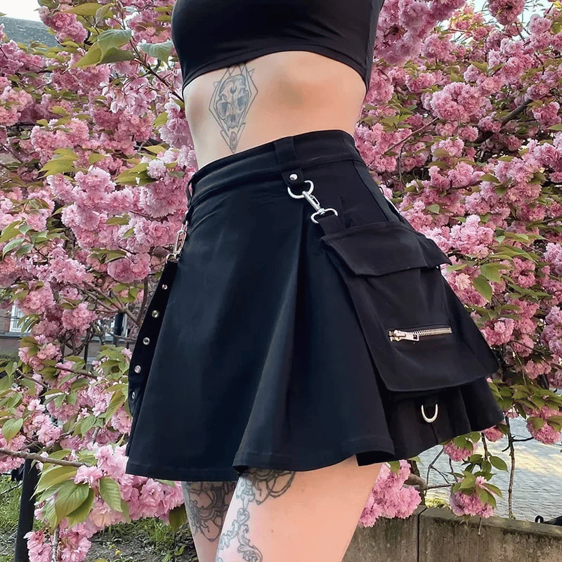 Black Gothic Fashion Skirt
