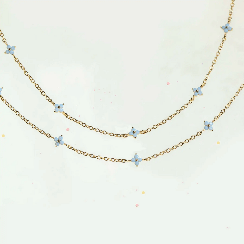 Cute Adjustable Blue Flower Bracelet