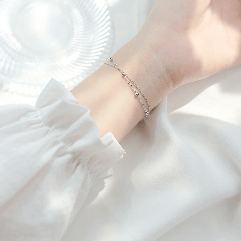 Classic Silver Bead Bracelet