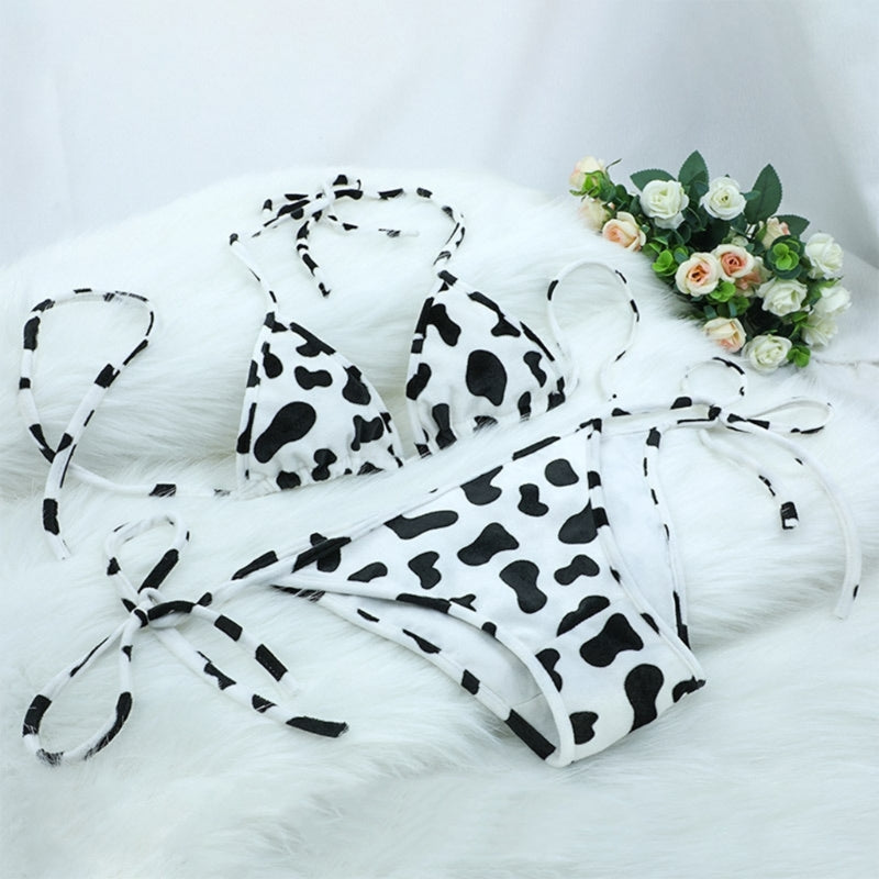 2-Piece Cow Print Bikini