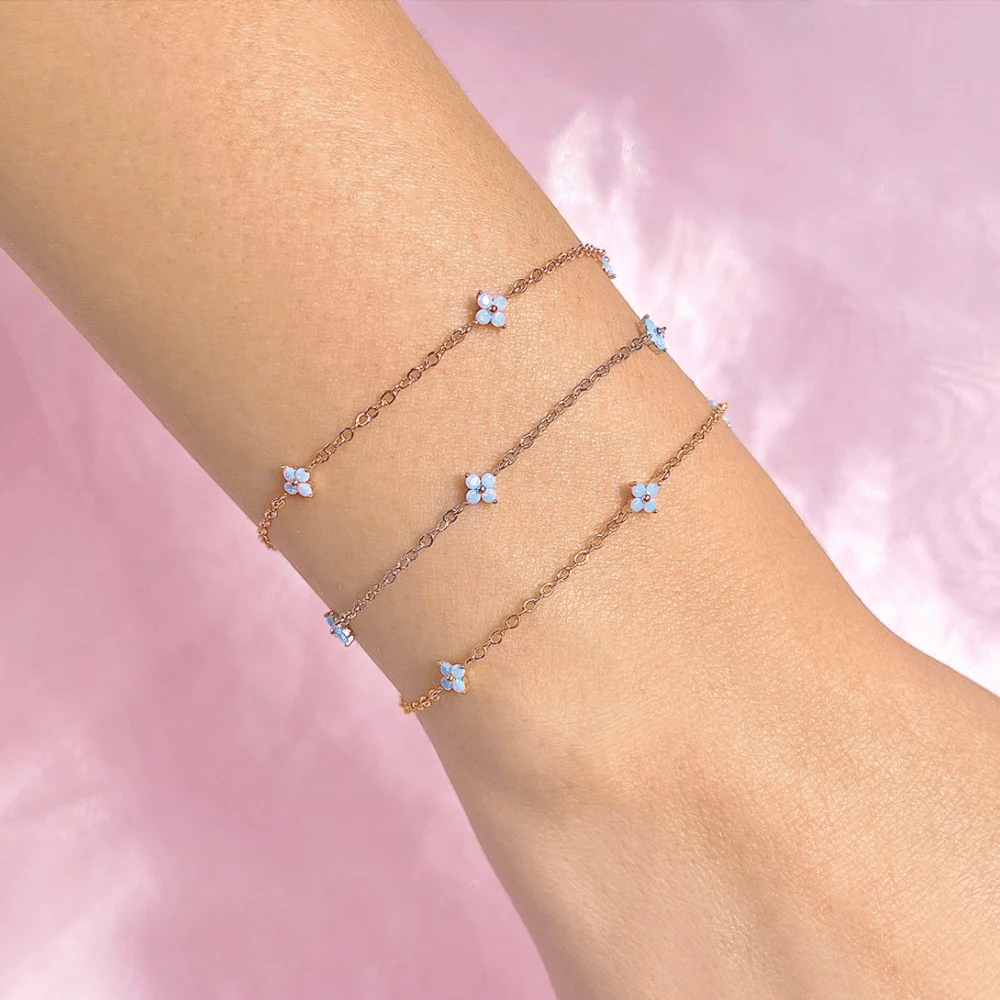 Cute Adjustable Blue Flower Bracelet
