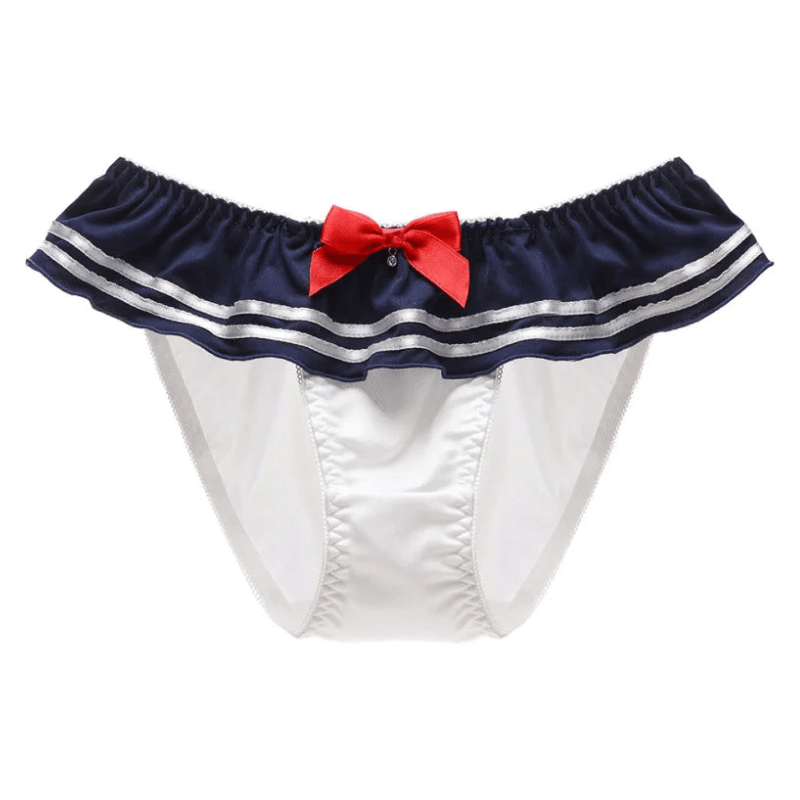 Kawaii schoolgirl-themed panties for feminine boys