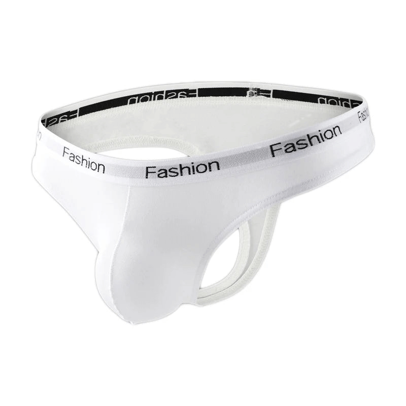 White underwear designed for femboys, combining simplicity and comfort.