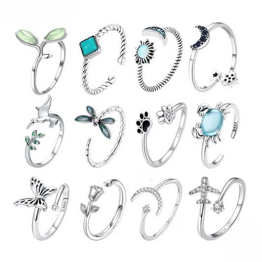 Themed Silver Open Rings