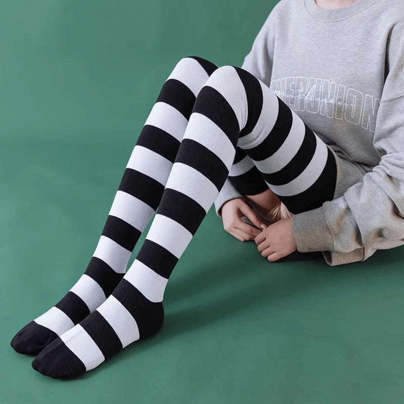 Thigh High Striped Socks
