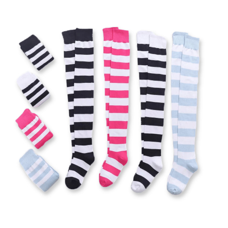 Thigh High Striped Socks