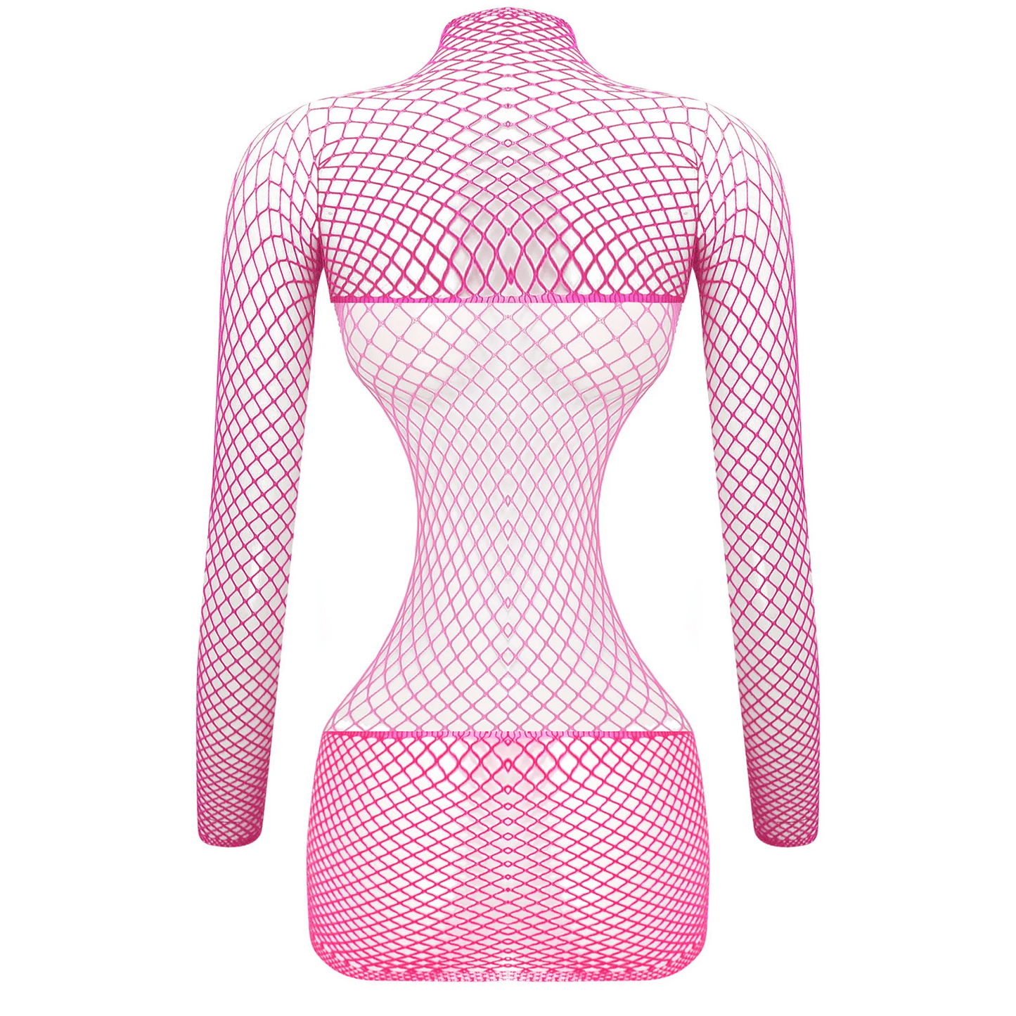 Backless Fishnet Dress with Sleeves