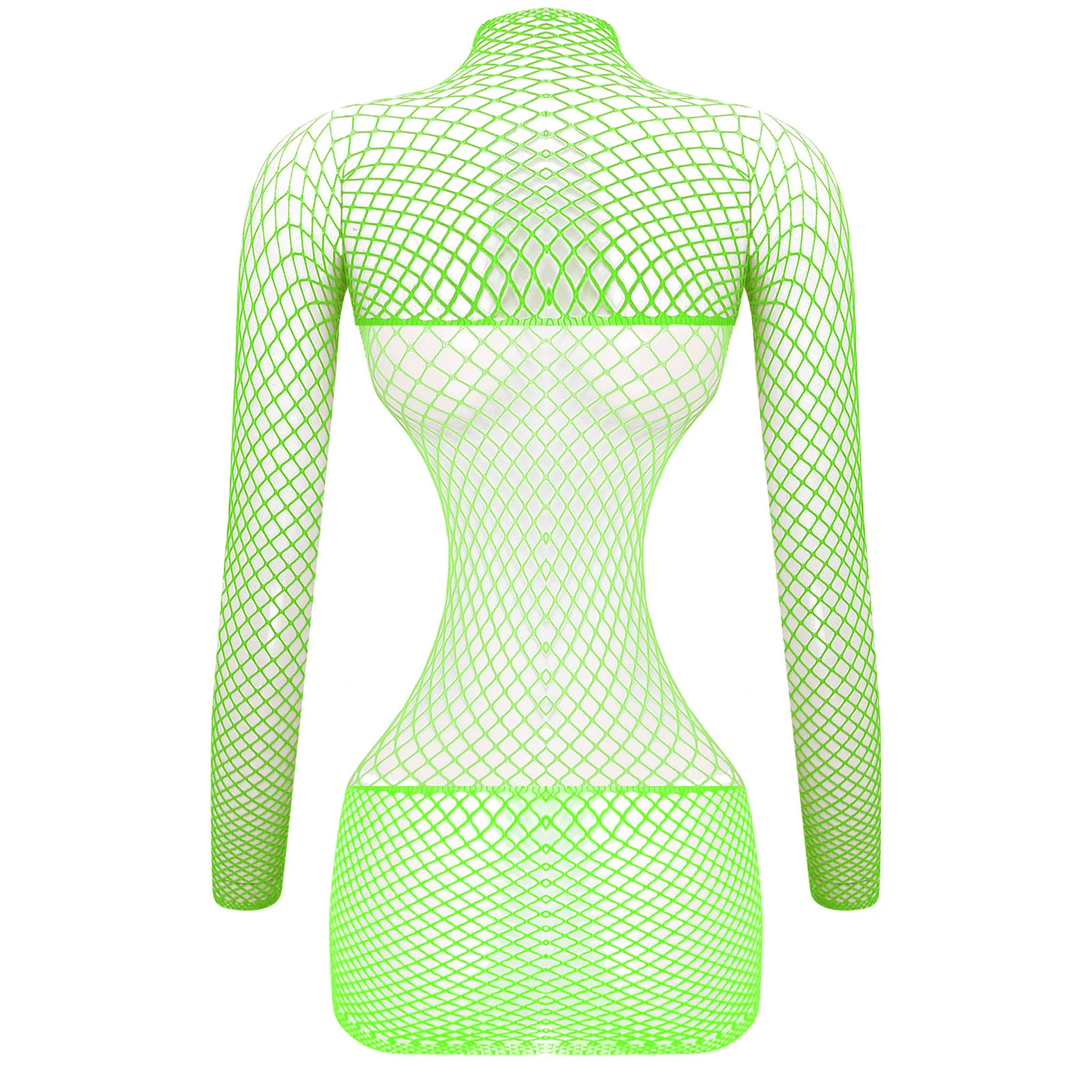 Backless Fishnet Dress with Sleeves