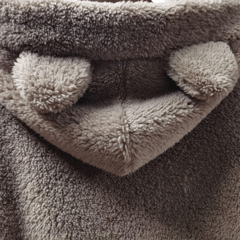 Cute Plush Hoodie with Bear Ears