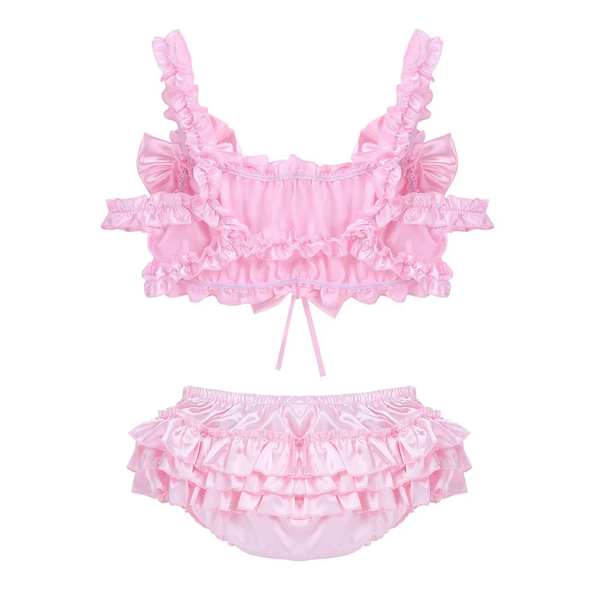 Satin Bow Lingerie Set