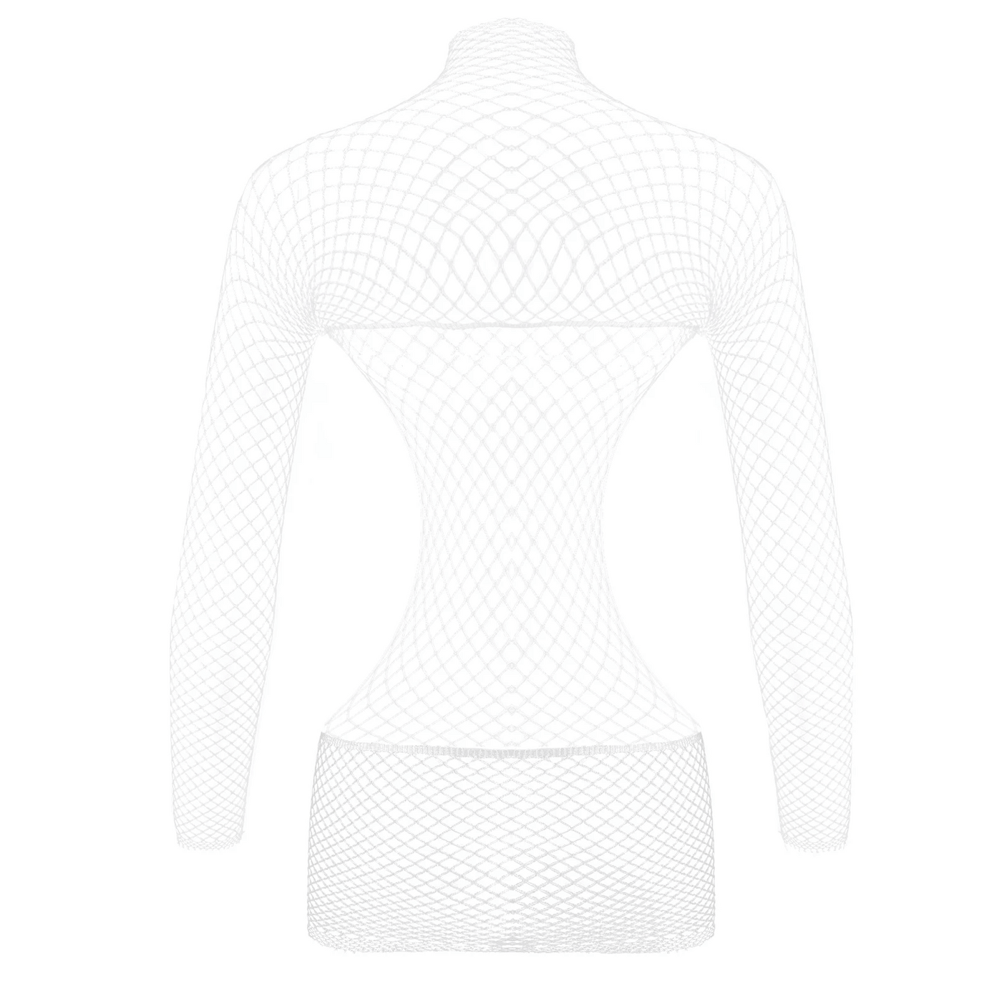 Backless Fishnet Dress with Sleeves