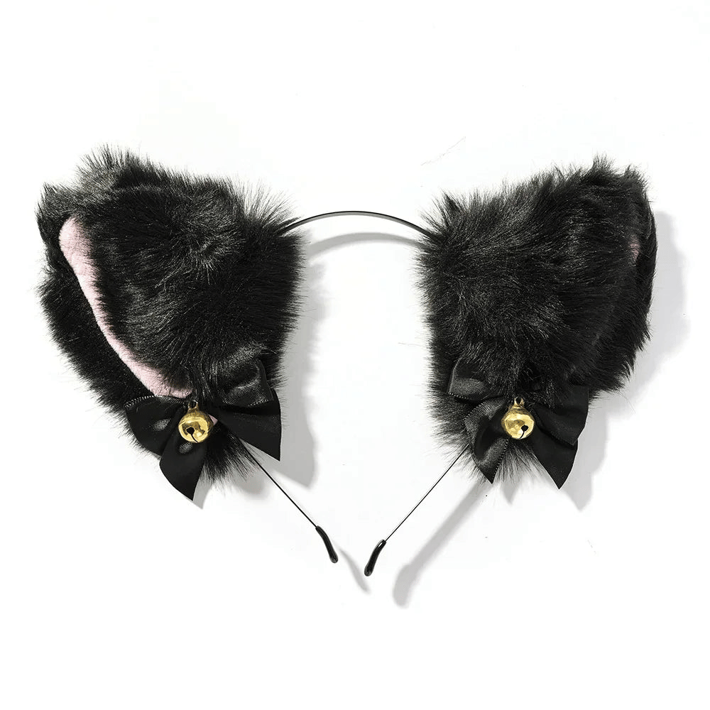 Cat Ear Headband with Bow & Bell