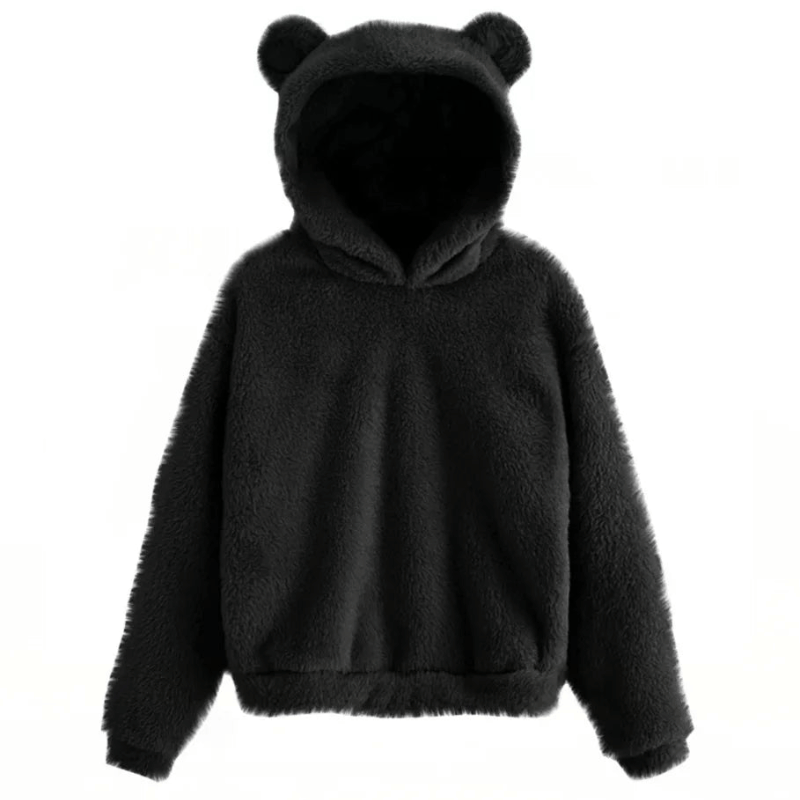 Cute Plush Hoodie with Bear Ears