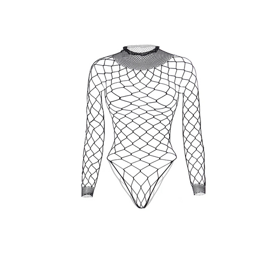 Fishnet Bodysuit with Long Sleeves