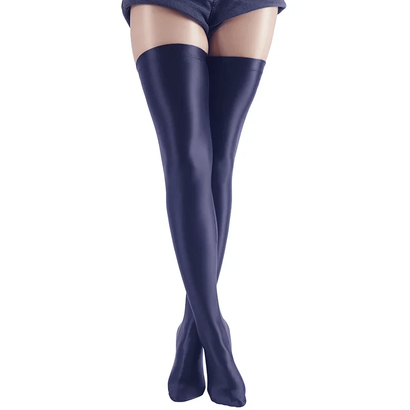 Glossy Thigh High Socks