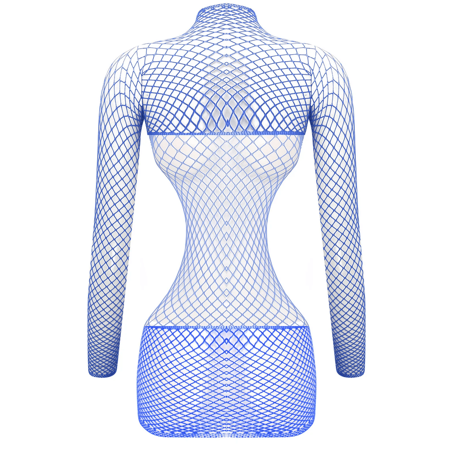 Backless Fishnet Dress with Sleeves