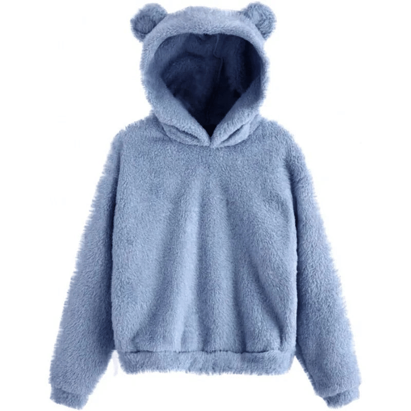 Cute Plush Hoodie with Bear Ears
