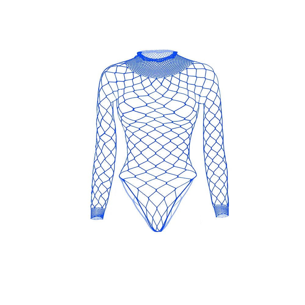 Fishnet Bodysuit with Long Sleeves
