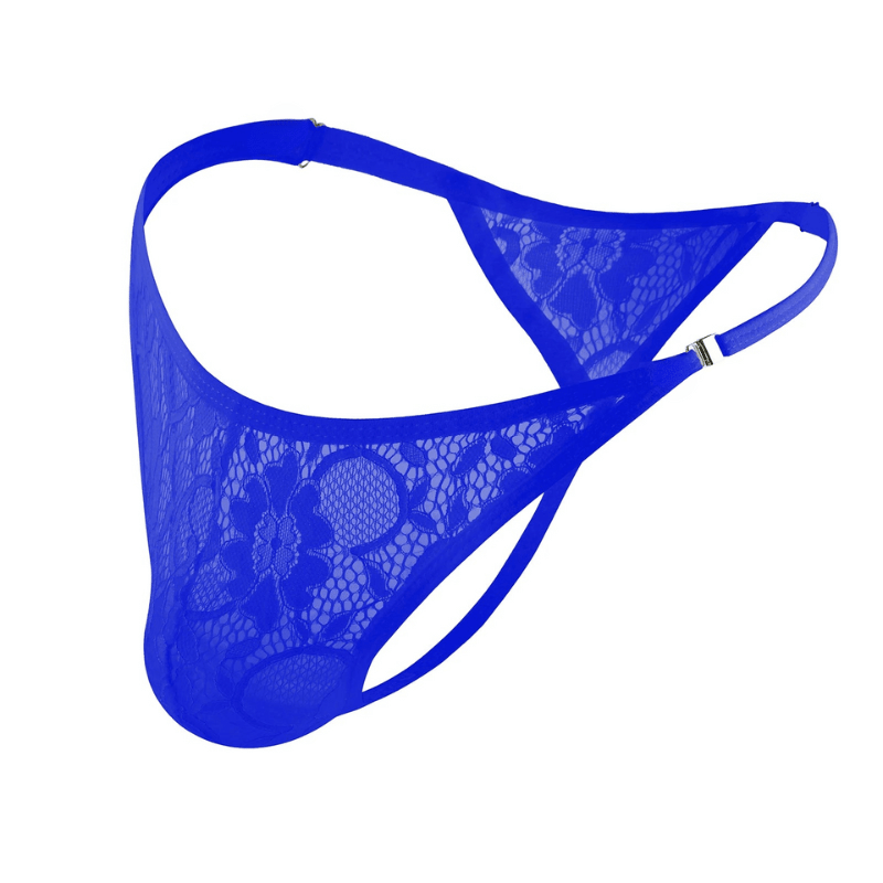 Blue lightweight lace underwear providing a soft and airy fit.