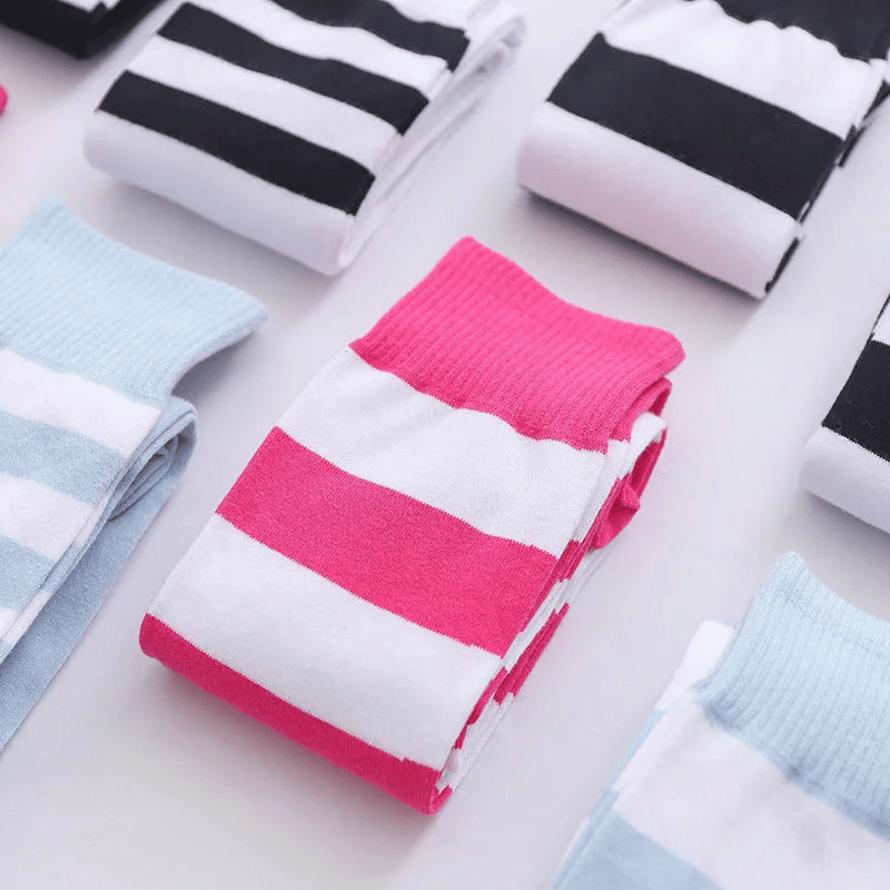 Thigh High Striped Socks