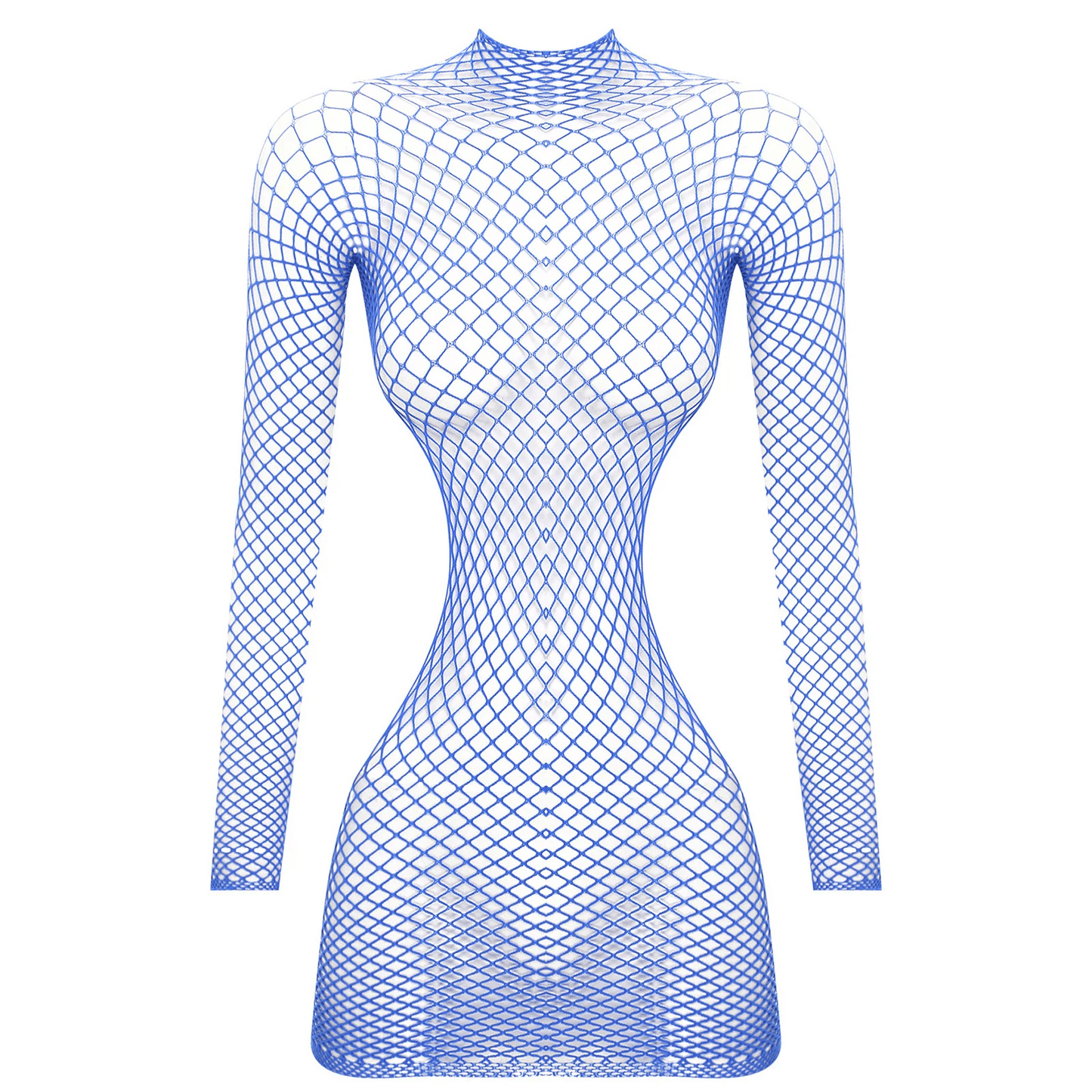 Backless Fishnet Dress with Sleeves