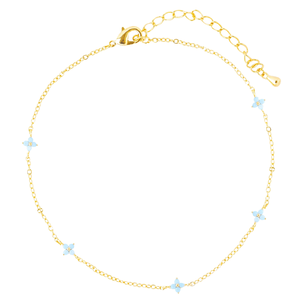 Cute Adjustable Blue Flower Bracelet