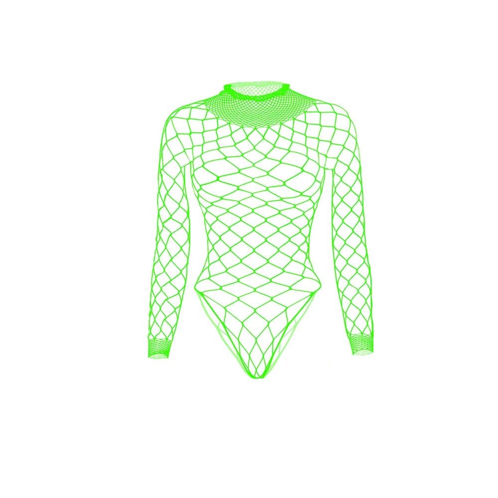 Fishnet Bodysuit with Long Sleeves