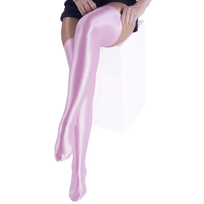 Glossy Thigh High Socks