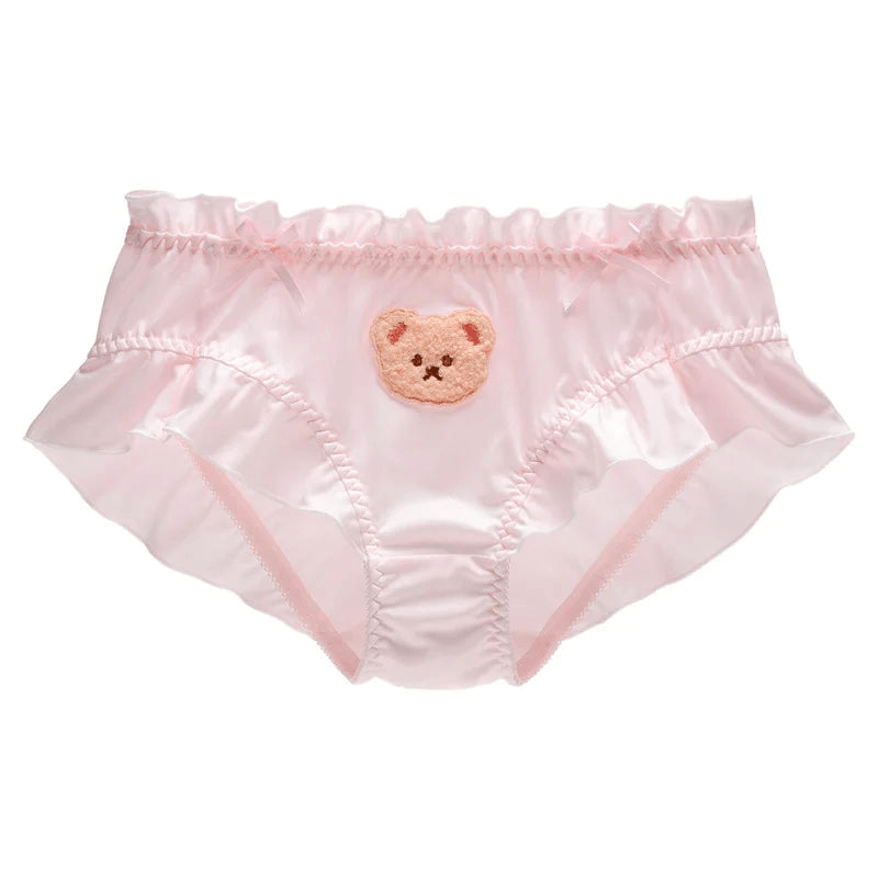 Cute pink panty with playful bear design, perfect for feminine style