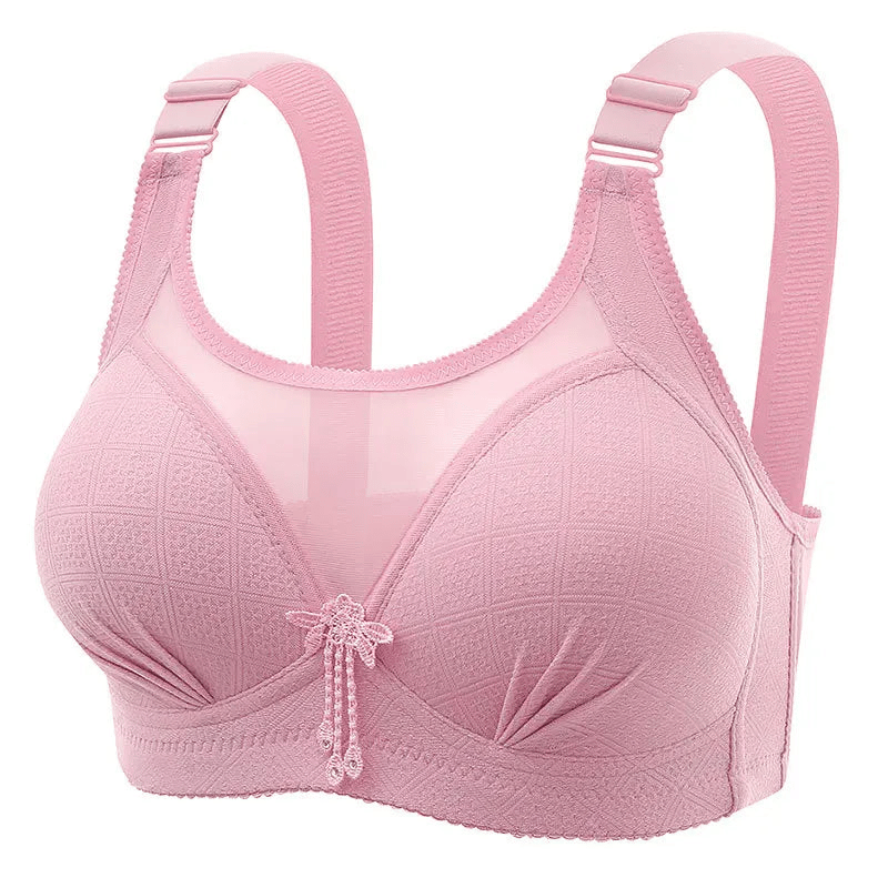 Pink Feminine Comfort Bra in soft fabric, ideal for everyday wear