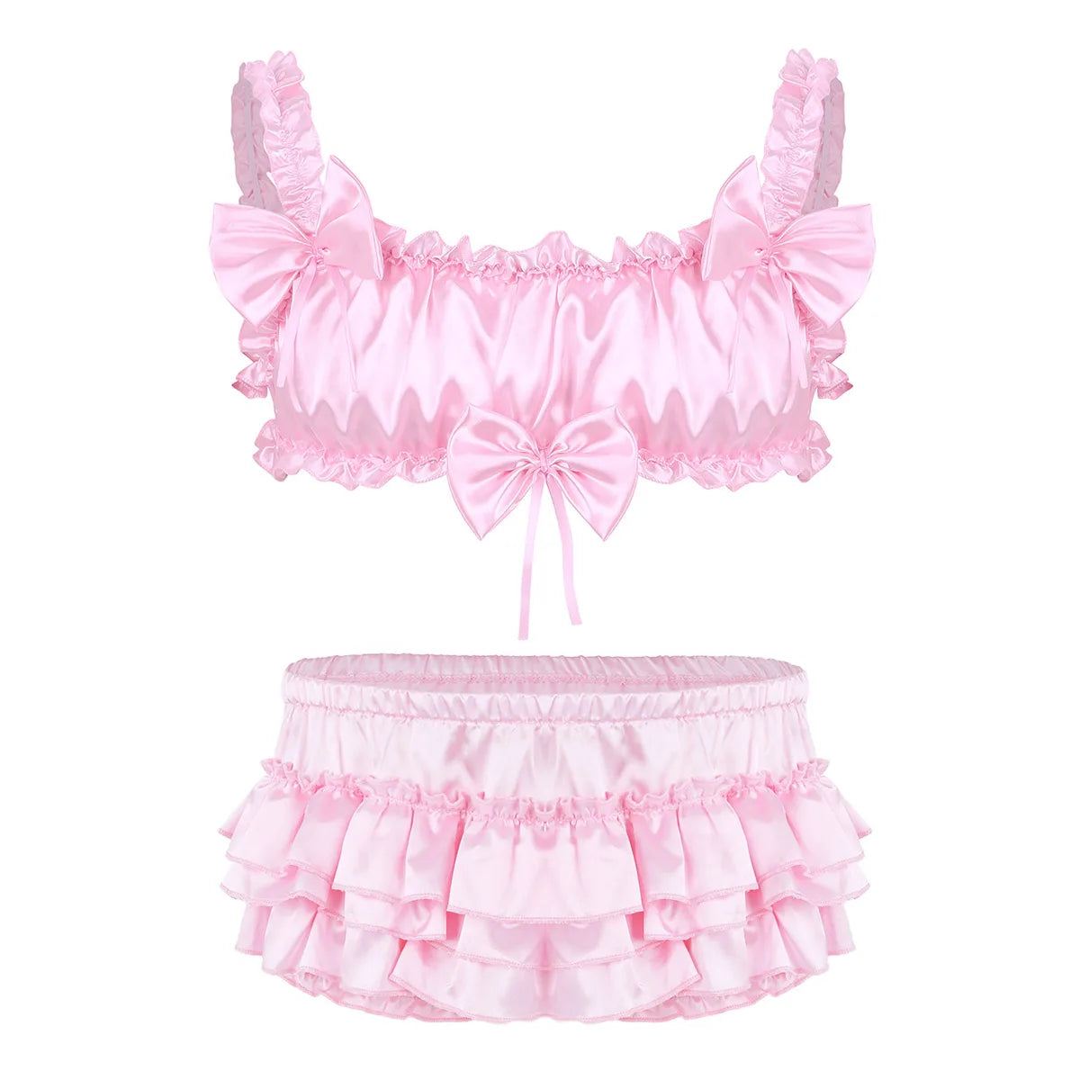 pink-Satin-Bow-Lingerie-Set-femboy