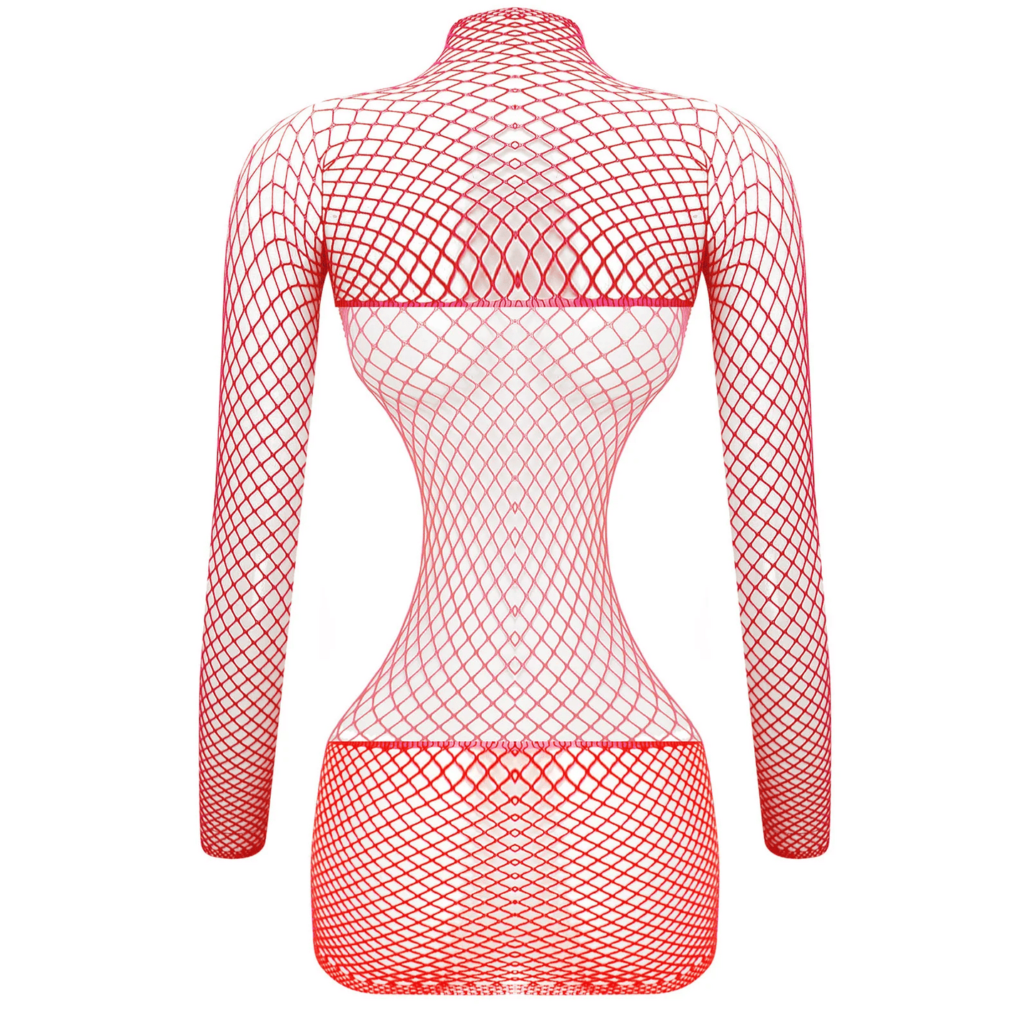 Backless Fishnet Dress with Sleeves