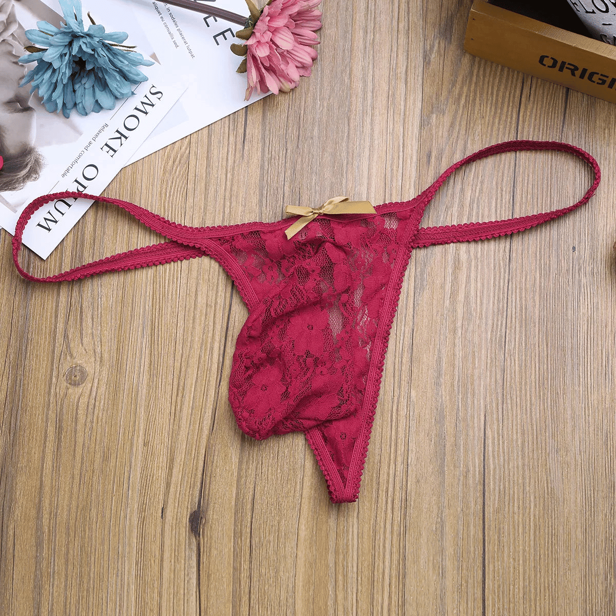 Comfort Lace Panties in Red for femboys