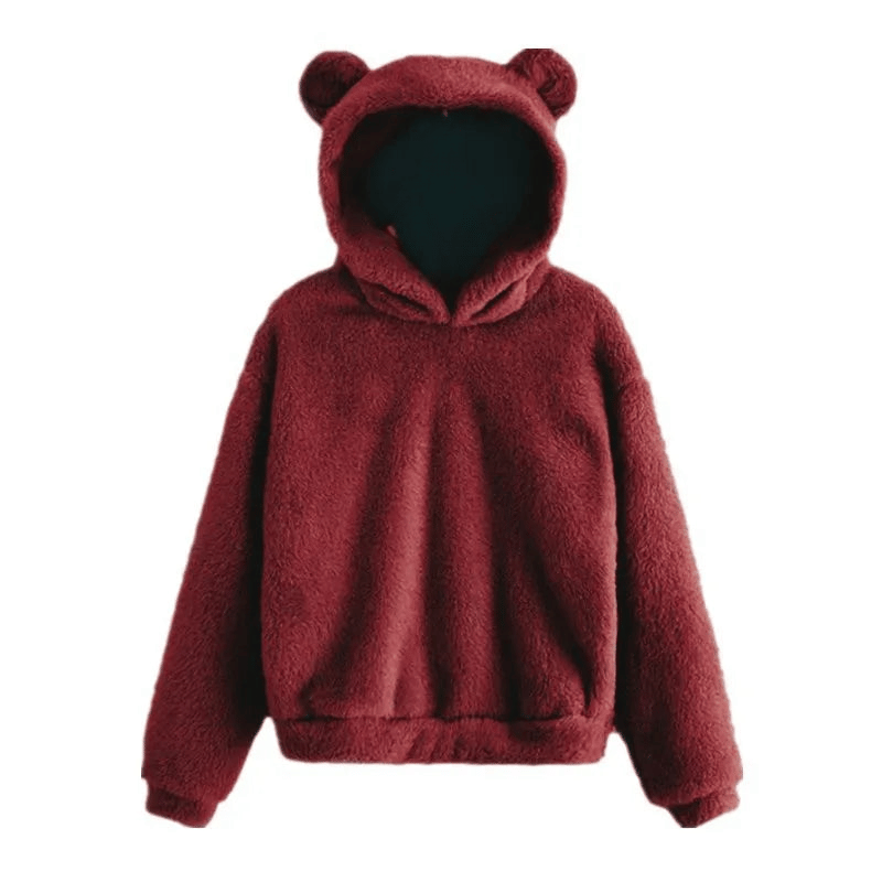 Cute Plush Hoodie with Bear Ears