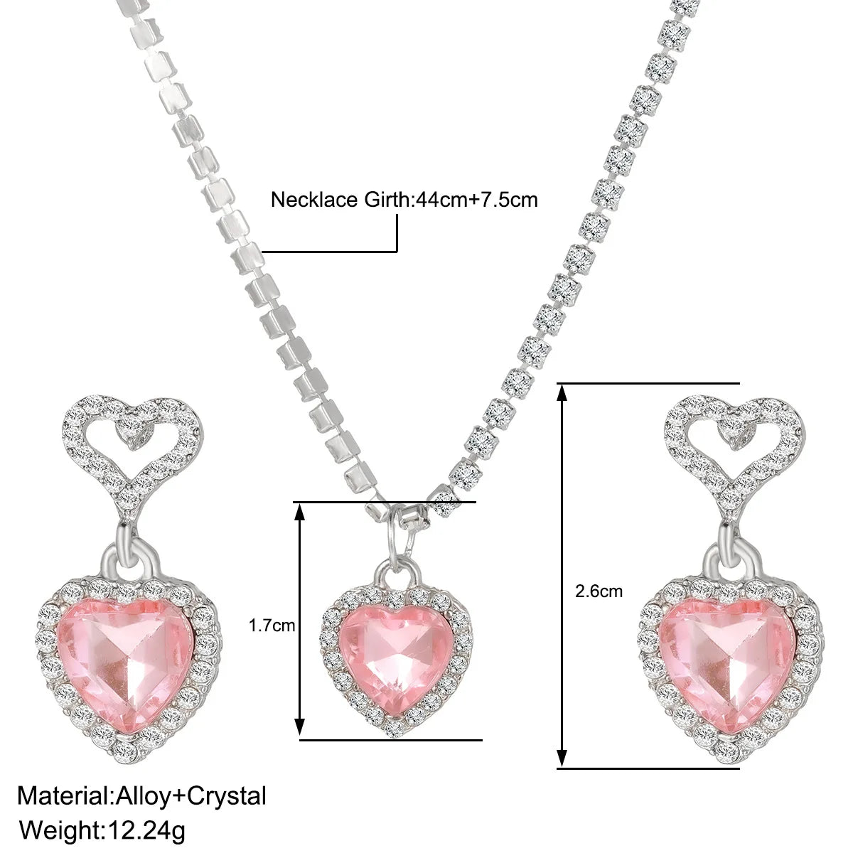Crystal Heart Jewelry Set