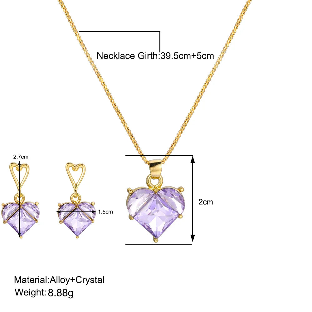 Crystal Heart Jewelry Set