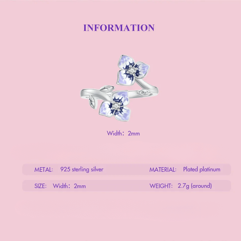 Blue Rose Butterfly Open Ring