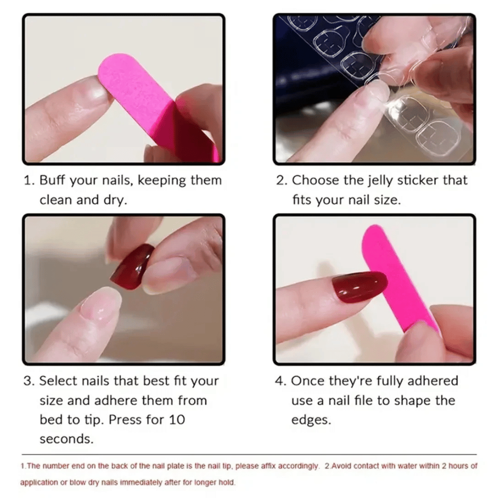 Cute Strawberry Fake Nails Set - Easy to Apply at Home