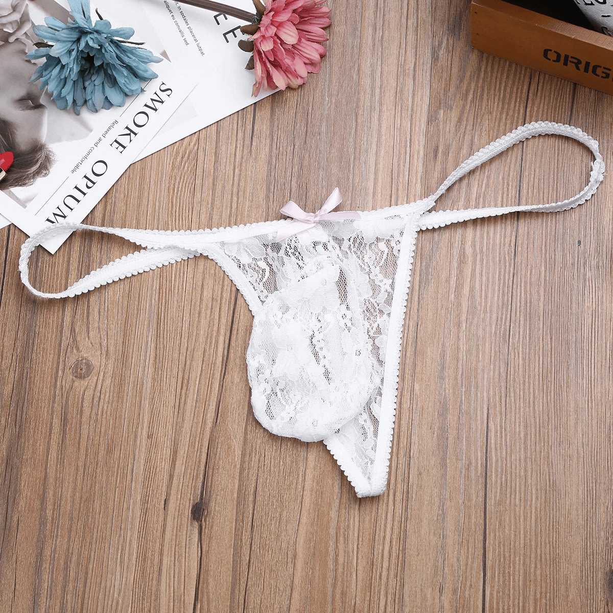 Comfort Lace Underwear in White for feminine boy
