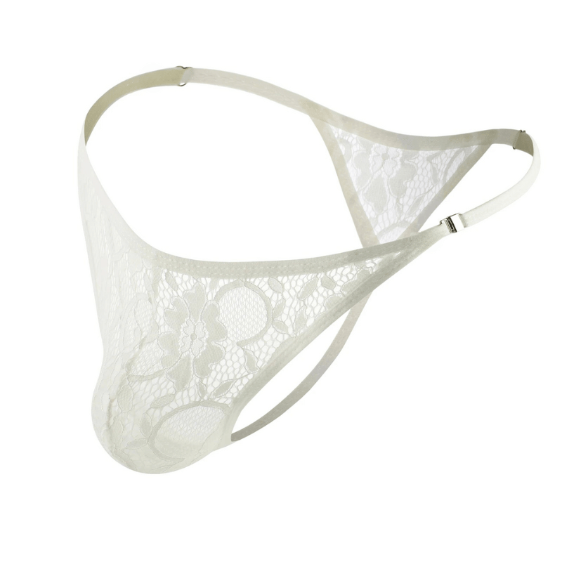 White lightweight lace underwear with a delicate and comfortable design.