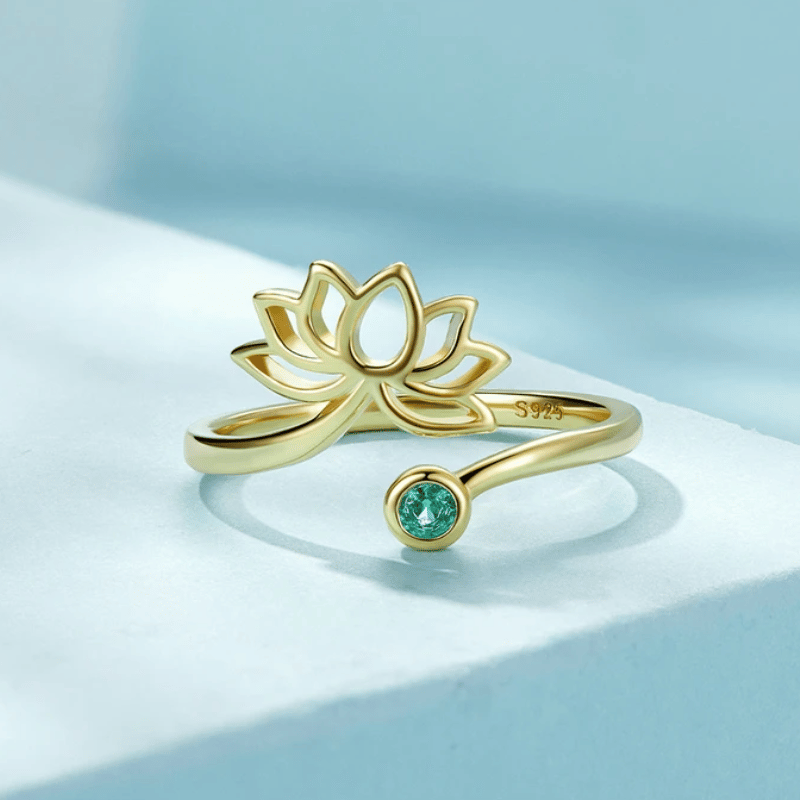 Adjustable Floral Open Ring