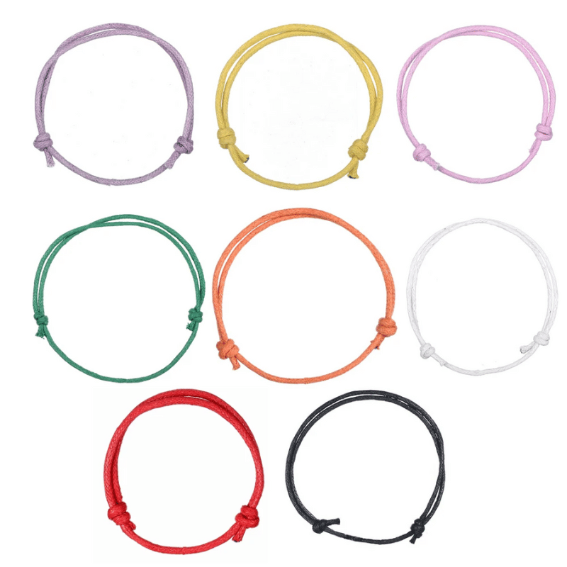 Adjustable Colorful Friendship Cord Bracelets - 10-Pack