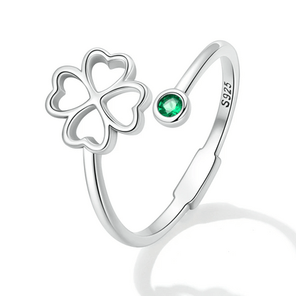 Adjustable Floral Open Ring