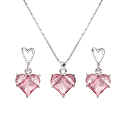 Crystal Heart Jewelry Set