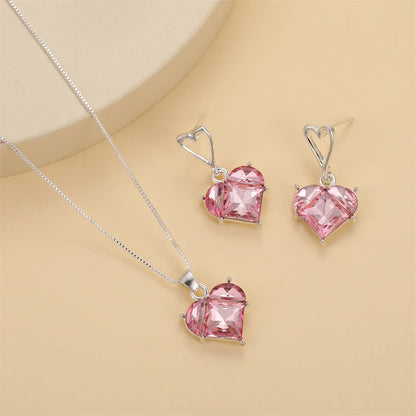 Crystal Heart Jewelry Set