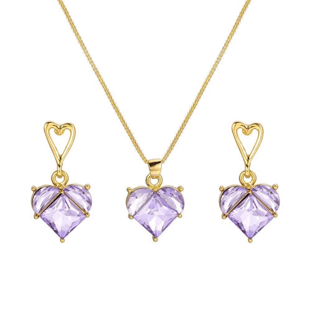 Crystal Heart Jewelry Set