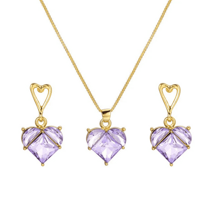 Crystal Heart Jewelry Set