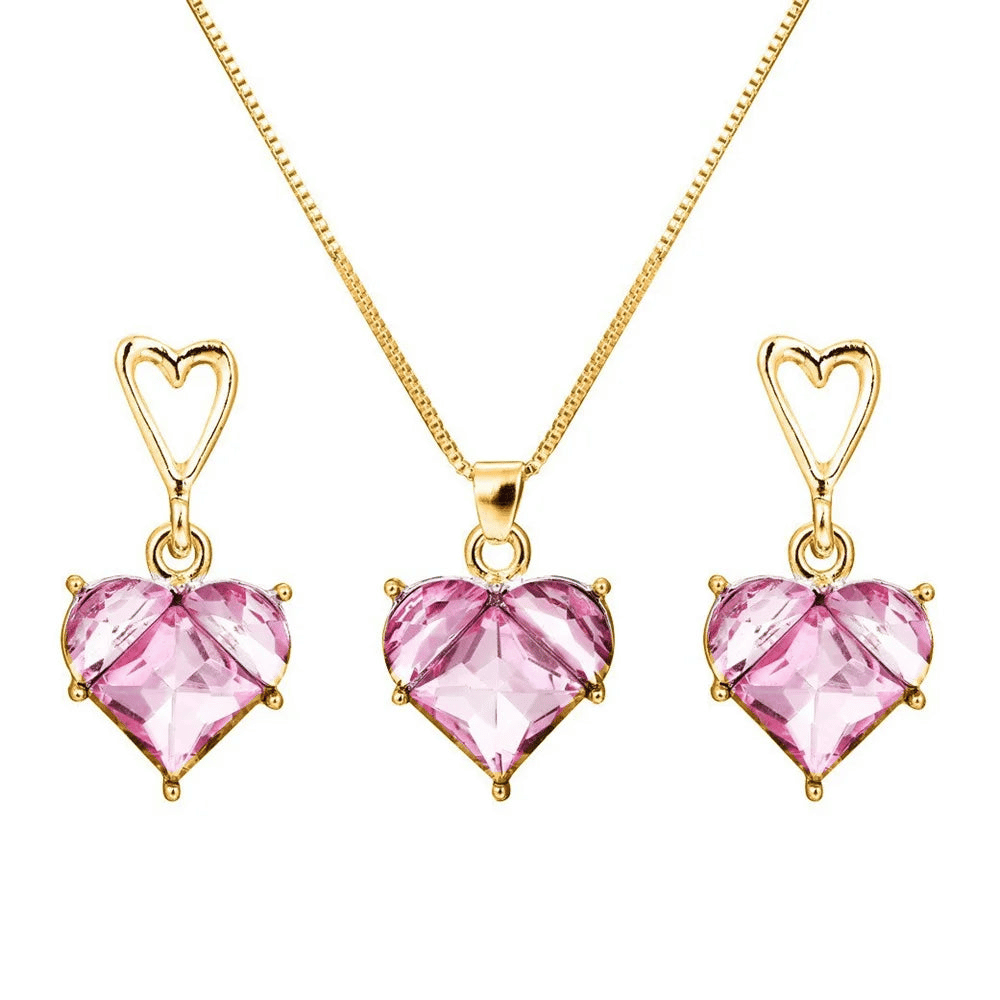 Crystal Heart Jewelry Set